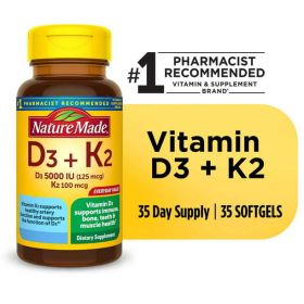 Nature Made Vitamin D3 K2 Softgels;  Dietary Supplement; 35 Count