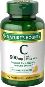 Nature's Bounty Vitamin C Chewable Tablets with Rose Hips;  500 mg;  90 Count